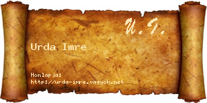 Urda Imre névjegykártya